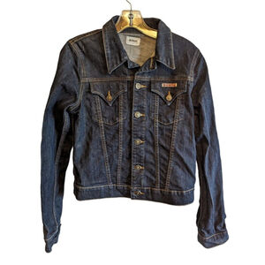 HUDSON Jacket Ladies S The Signature Jean Coat Denim Pocket Adjustable Waist
